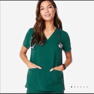 Figs XS Casma Scrub Top - Hunter Green